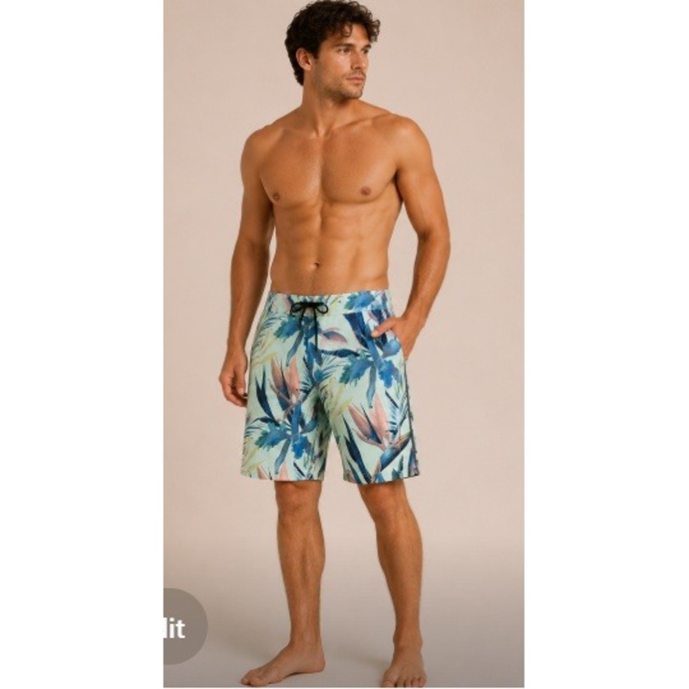 Hurley Phantom Board Shorts Mens 36 Mint Green Floral John John Florence